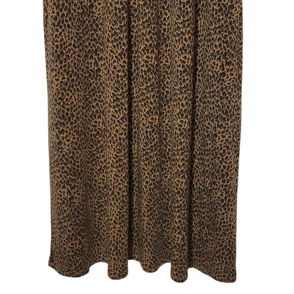 Garnet Hill Leopard Animal Print Maxi Dress Sleeveless Brown Black Casual Size L - Picture 6 of 16